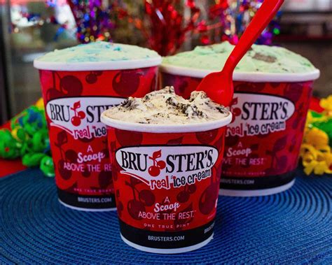 Bruster's Real Ice Cream. Our handcrafted recipes always start with a proprietary homestyle mix delivered fresh from the dairy to each ice cream shop. We blend ...